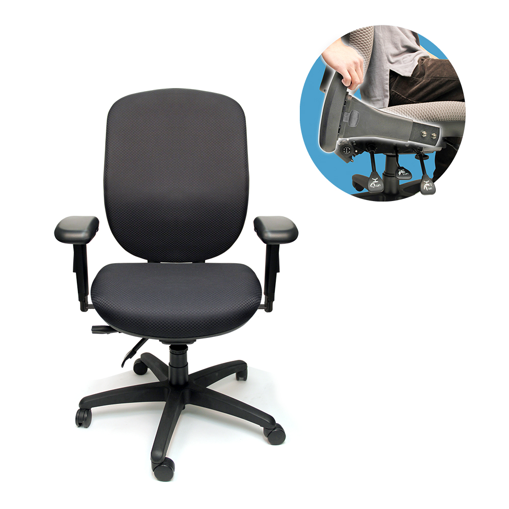 Tiburon High Back Ergonomic 24/7 Chair With Flip Arm